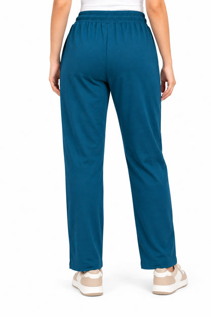 Mid Rise Easy Cotton Pants-Teal