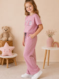 Girls Cotton T-Shirt & Pajama Set Soft Co-Ord Outfit for Kids 6-9 Years  (6-9 Years)