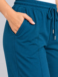 Mid Rise Easy Cotton Pants-Teal