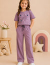 Girls Cotton T-Shirt & Pajama Set Soft Co-Ord Outfit for Kids 6-9 Years  (6-9 Years)