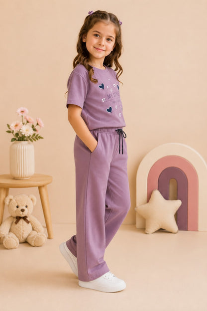 Girls Cotton T-Shirt & Pajama Set Soft Co-Ord Outfit for Kids 6-9 Years  (6-9 Years)