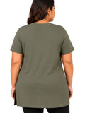 Woman Cotton Lycra V-Neck  Active Tees –Sage