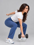 Mid Rise Easy Cotton Pants-Denim