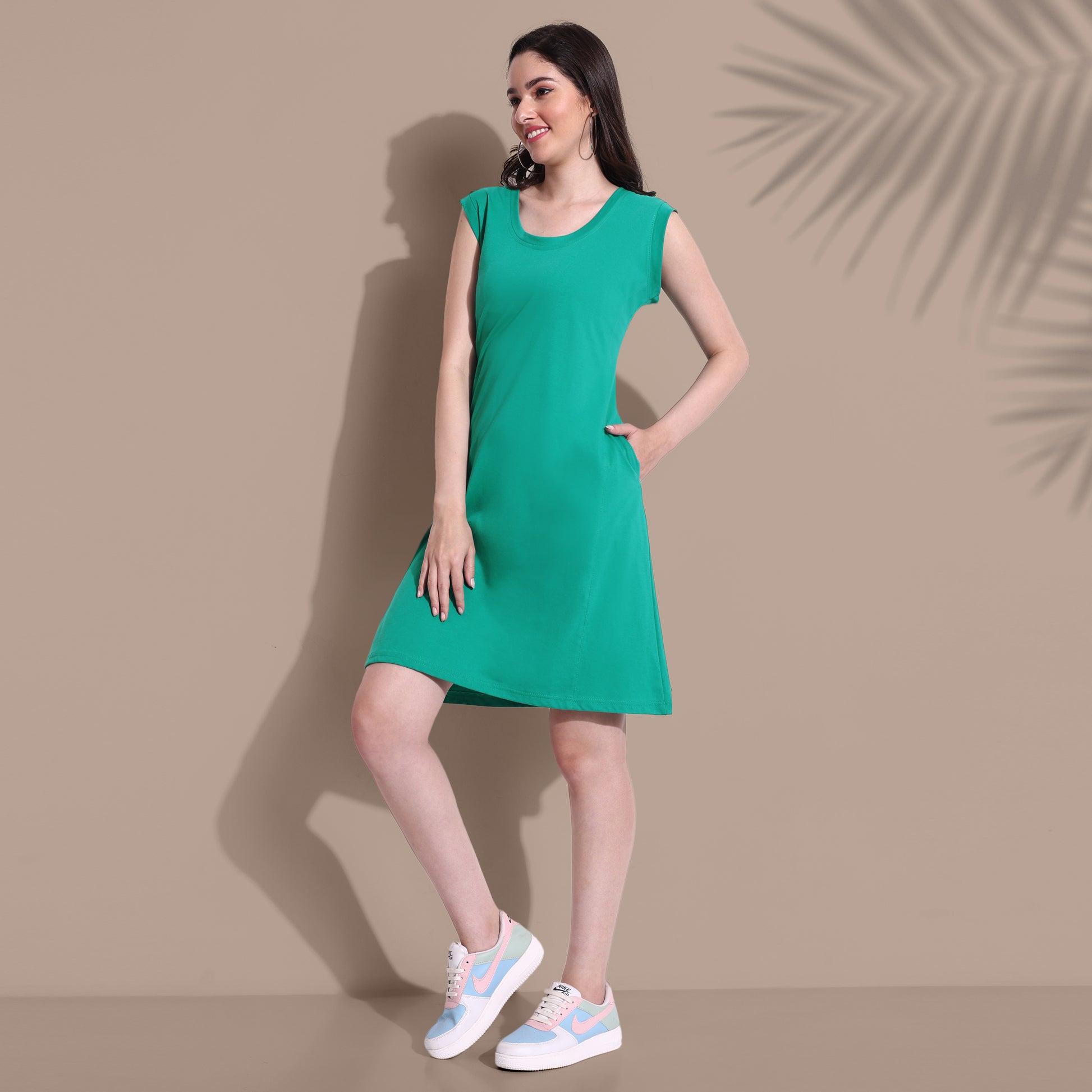 Persian Green Comfortable Breezy Lounge Dress for Summer online in India at best prices