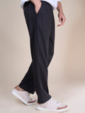Jinxer Men Side Striped wide leg Fit Trackpants Black
