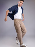 Brown Cargo Pant Relaxed Fit Cotton Blend