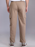 Brown Cotton Blend Regular Fit Cargo