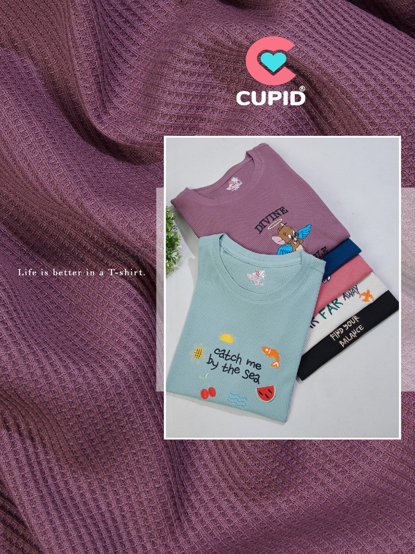 Woman Divine Trouble Textured  Cotton Relaxed  Fit T-Shirt: French Lilac