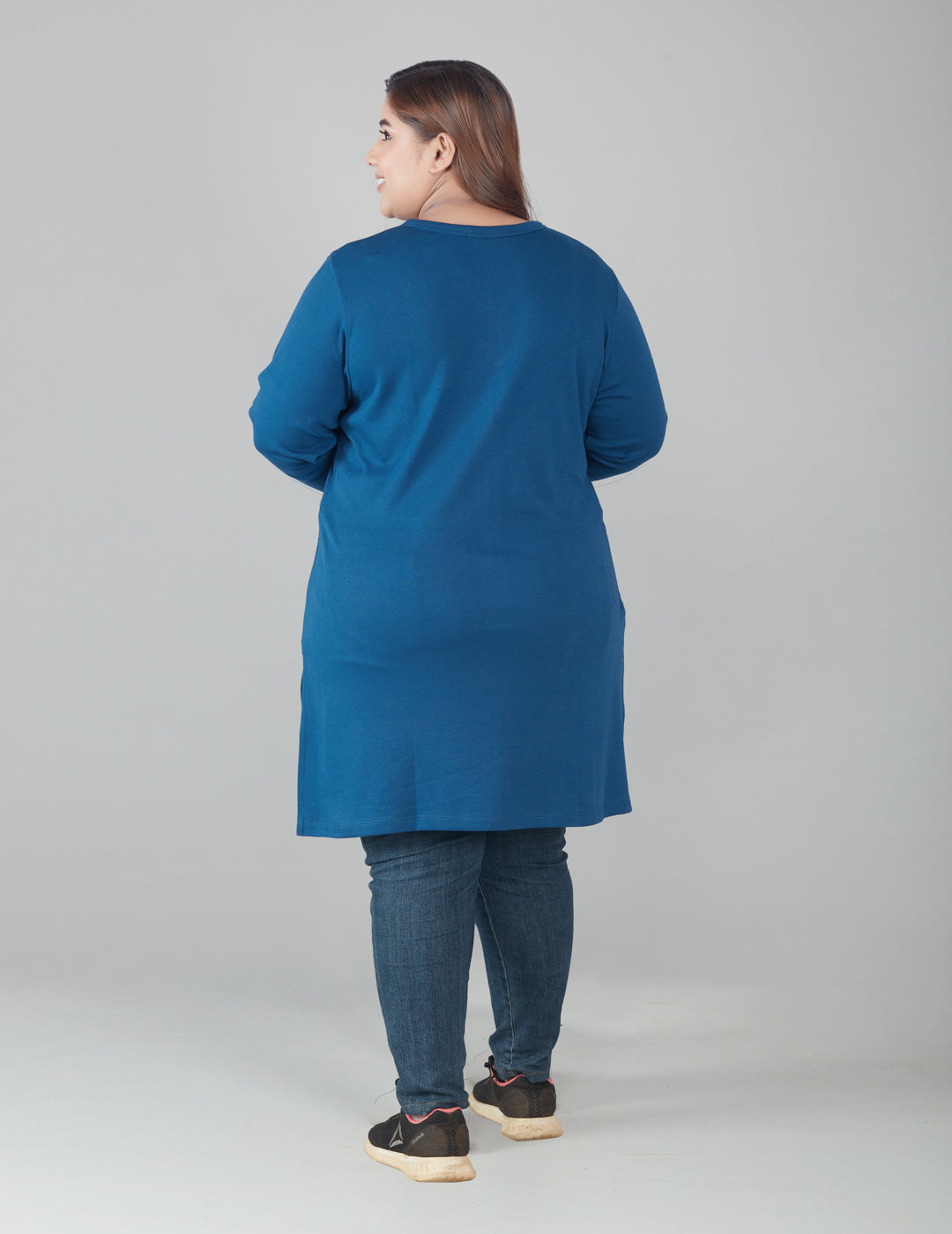 Plus Size Full Sleeves Long Tops For Women - Pack of 2( Mauve& Blue)