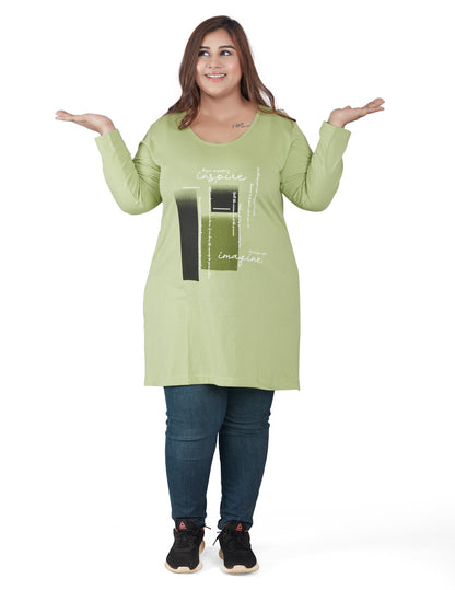 Plus Size Cotton Long Tops for Women Full Sleeves - Pack of 2(Wine&Green)