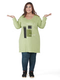 Plus Size Cotton Long Tops for Women Full Sleeves - Pack of 2(Wine&Green)