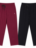 Cotton Track Pants For Women Pack of 2 (Purple & Navy Blue)