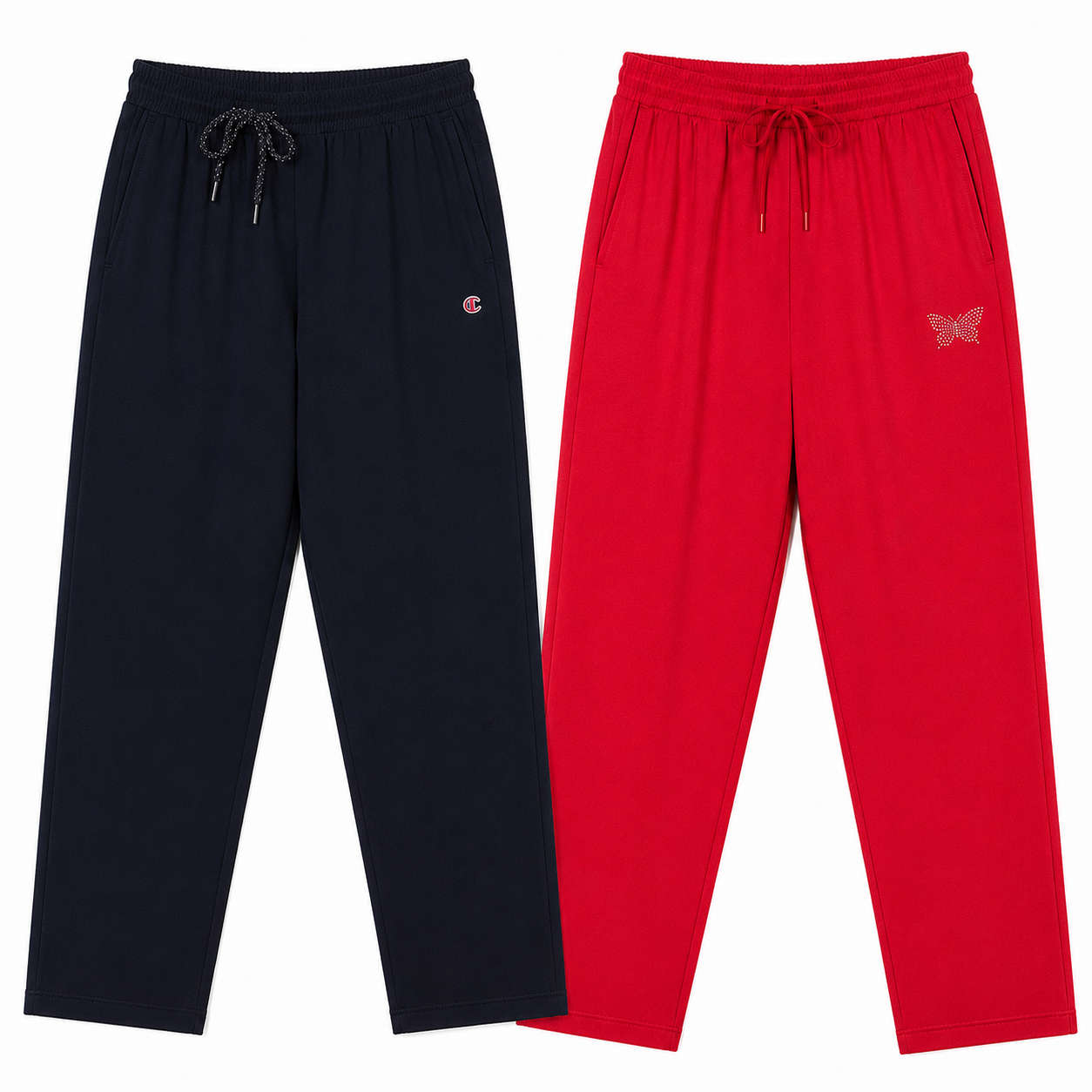 Cotton Track Pants For Women Pack of 2 (Pink & Navy Blue)