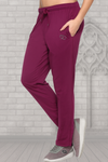 Cotton Trackpants With One Side zip Pocket- Purple