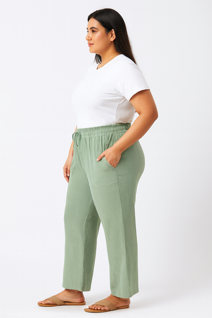 Women’s Cotton Striped Pajama Pants | High Waisted | Sizes L–5XL