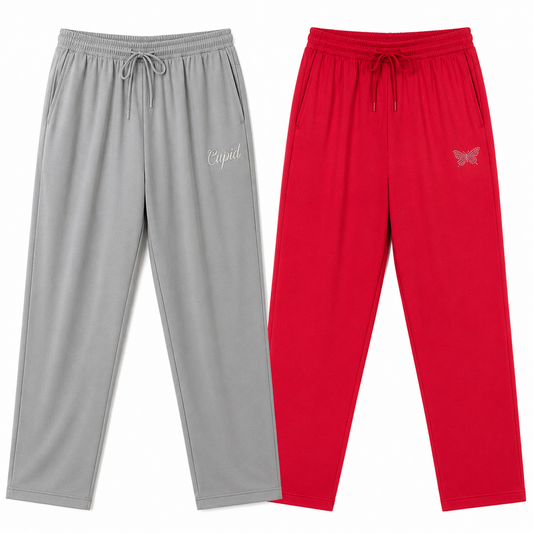 Cotton Track Pants For Women Pack of 2 (Pink & Grey)