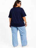 Cupid Woman Basic Printed Cotton Tees In Plus Sizes