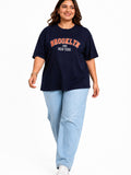 Cupid Woman Basic Printed Cotton Tees In Plus Sizes