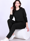 Women’s Cotton Fleece Co-Ord Set – Winter Wear-Black