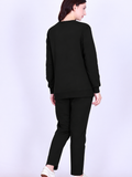 Women’s Cotton Fleece Co-Ord Set – Winter Wear-Black