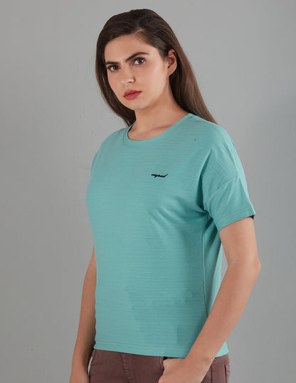 Stylish Plain Short T-Shirts for women In Sage At Best Price