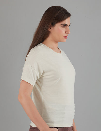 Women Plain Short T-shirts - Off White