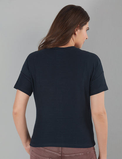 Women Plain Short T-shirts - Imperial Blue