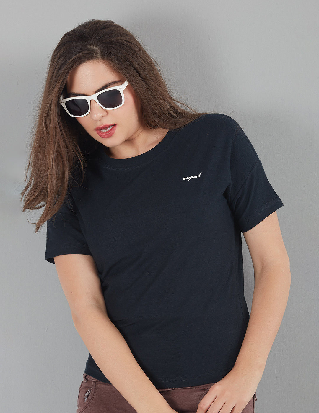 Stylish Plain Short T-Shirts for women In Imperial Blue At Best Price