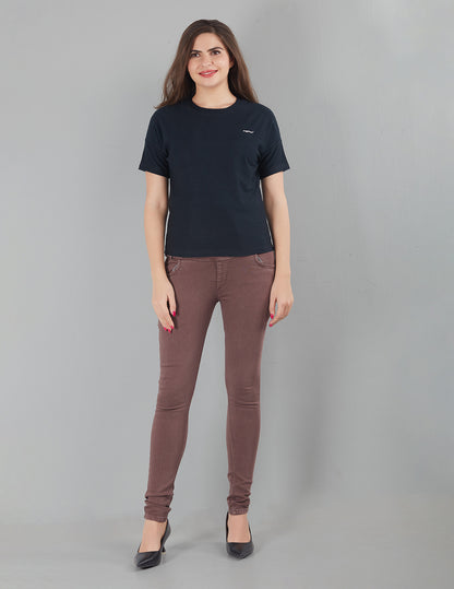 Women Plain Short T-shirts - Imperial Blue