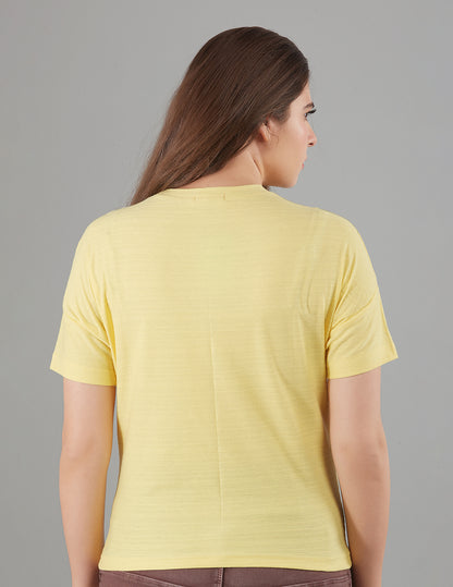 Stylish Plain Short T-Shirts for women In Lemon At Best Price