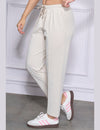 Mid Rise Easy Cotton Pants-Beige