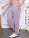 Mid Rise Easy Cotton Pants-Lavender