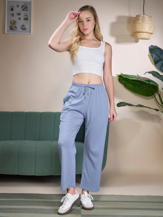 Cupid Straight Fit Cotton Lounge Pants In Plus Sizes
