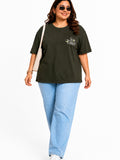Cupid Woman Basic Printed Cotton Tees In Plus Sizes