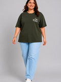 Cupid Woman Basic Printed Cotton Tees In Plus Sizes