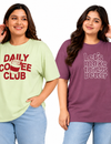 Cupid Cotton Oversize Fit T-Shirt for Women & Girls (Combo of 2)