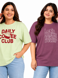 Cupid Cotton Oversize Fit T-Shirt for Women & Girls (Combo of 2)