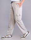 Jinxer Men Straight Fit Cargo Cotton Casual Pants - Ice Grey