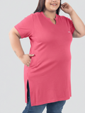 Plus Size Half Sleeves Long Tops For Women - Pack of 2 (Sage & Pink)