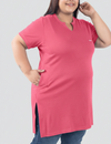 Plus Size Half Sleeves Long Top For Women