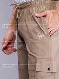 Cotton Cargo Jogger Pants for Men with Elasticated 