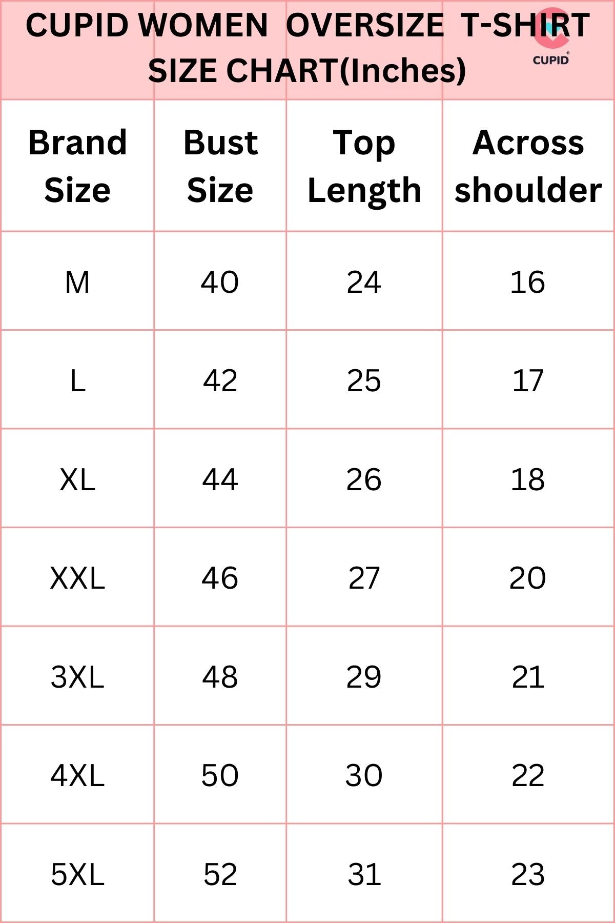 Cupid Cotton Oversize Fit T-Shirt for Women & Girls
