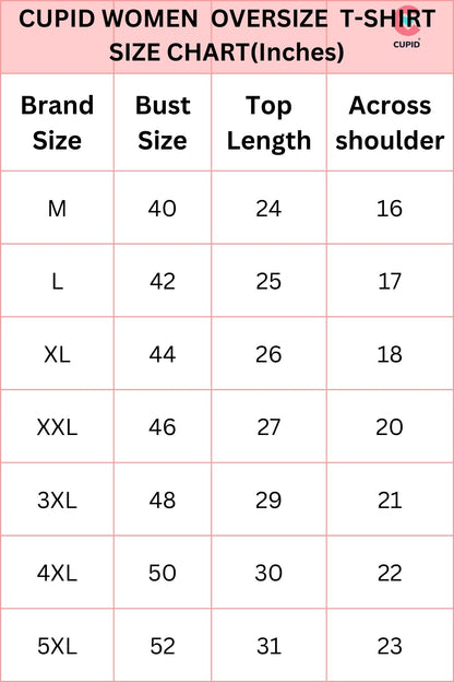 Cupid Cotton Oversize Fit T-Shirt for Women & Girls