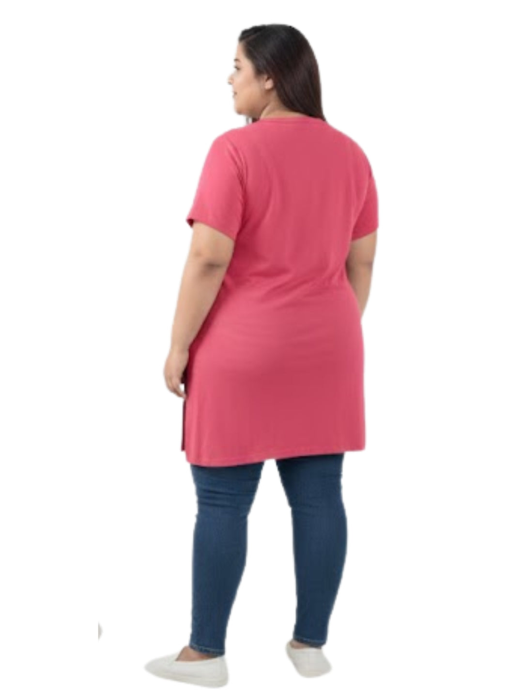 Plus Size Half Sleeves Long Tops For Women - Pack of 2 (Sage & Pink)