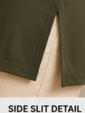 Woman Cotton Lycra V-Neck  Active Tees –Olive Green