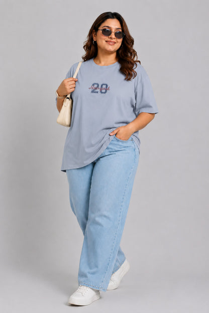 Cupid Woman Basic Printed Cotton Tees In Plus Sizes