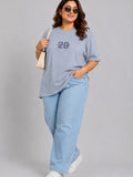 Cupid Woman Basic Printed Cotton Tees In Plus Sizes