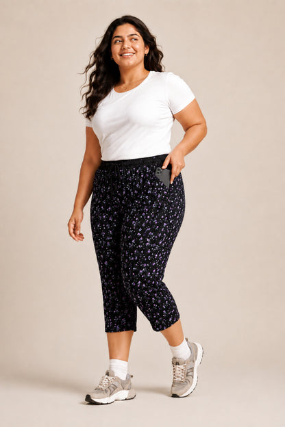 Plus Size Capri For Women - 3/4 Printed Pyjama (3X-7XL)