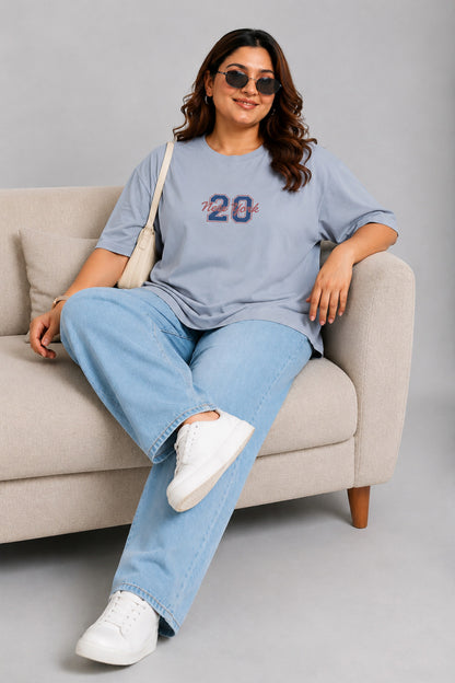 Cupid Woman Basic Printed Cotton Tees In Plus Sizes