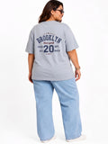 Cupid Woman Basic Printed Cotton Tees In Plus Sizes